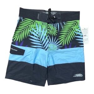 Pipeline Men's Charcoal Tropical 20" Outseam Board Shorts Size 32 NWT